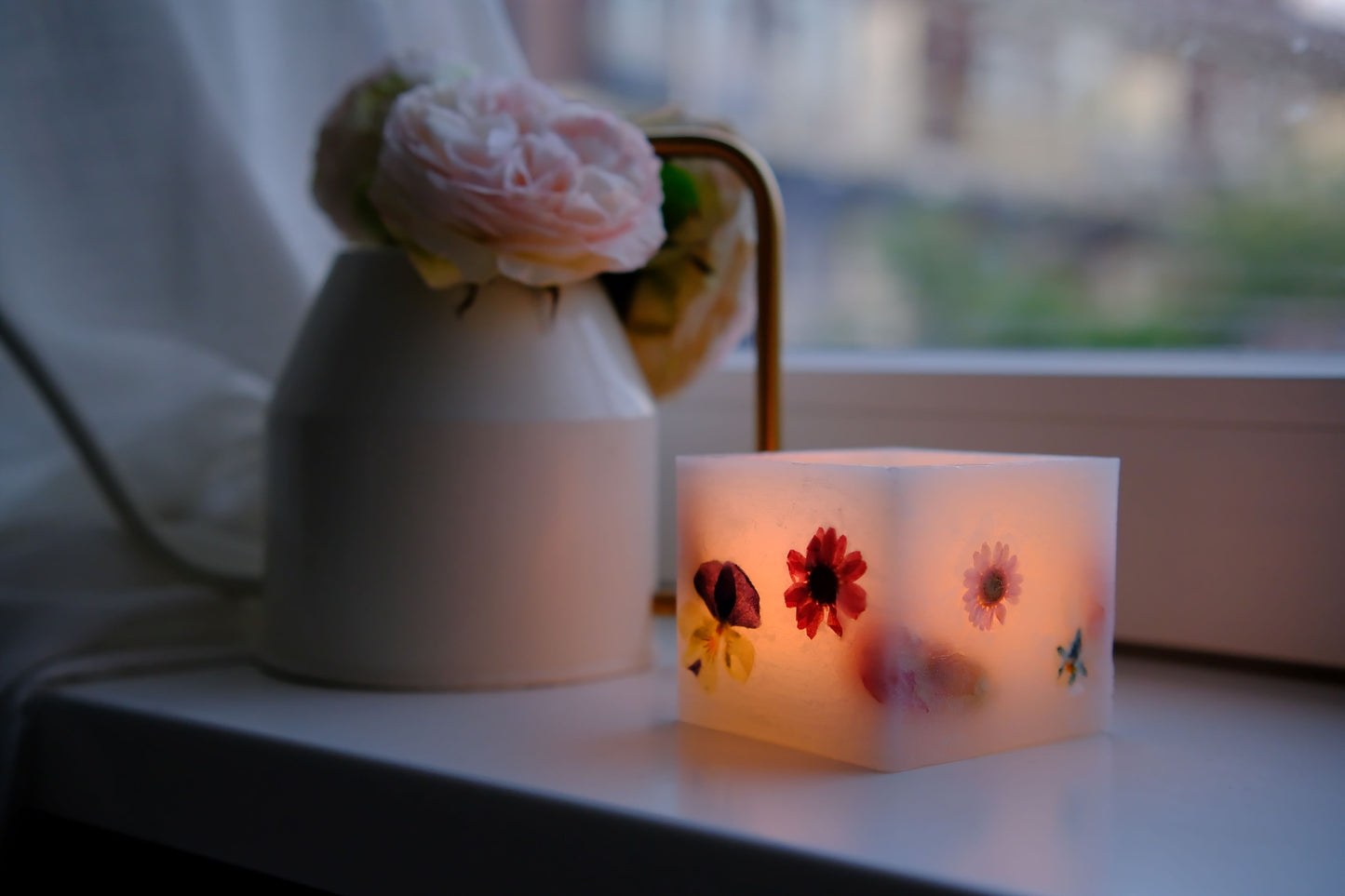 Botanics Wax Lantern | Floral Candle Holder, Wax Lantern