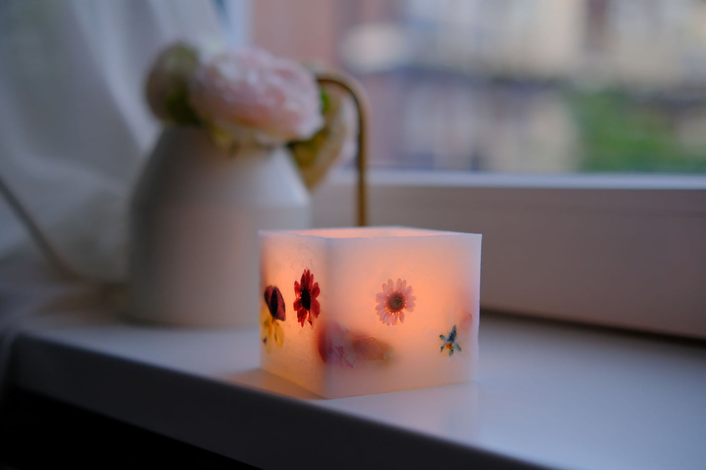 Botanics Wax Lantern | Floral Candle Holder, Wax Lantern